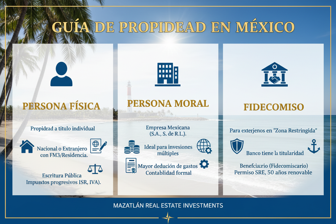 Diferencias entre escriturar como persona física, moral o con fideicomiso – Guía para compradores en Mazatlán