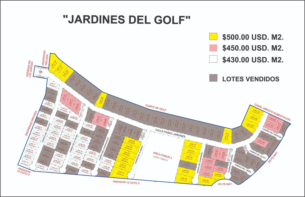 Terrenos en venta en Jardines del Golf – Mejor precio frente al campo de golf en Mazatlán