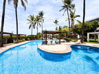Alberca con palmeras Palmilla Residencial Cerritos Mazatlán