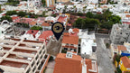 Ubicación del terreno en venta en El Dorado, Zona Dorada de Mazatlán, vista aérea con pin de referencia