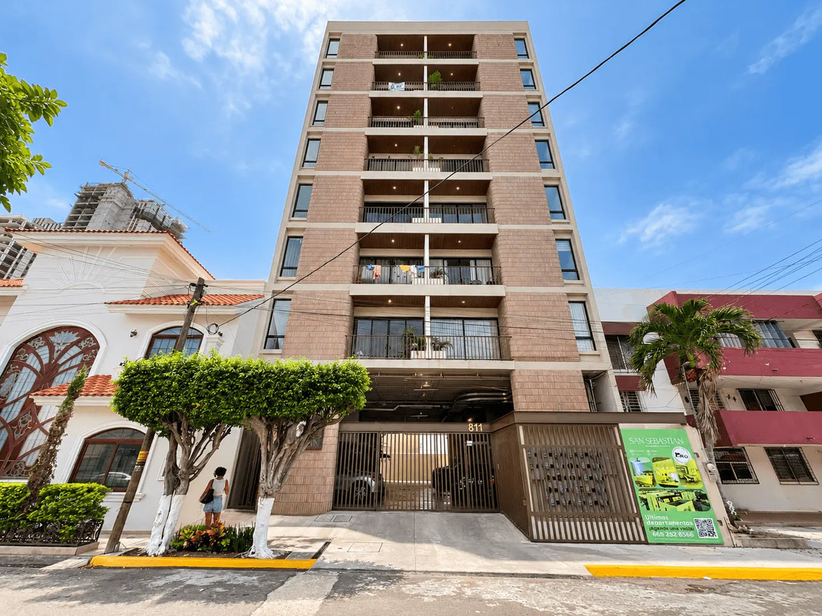 Fachada de Torre San Sebastián, departamentos en venta en Palos Prietos, Mazatlán