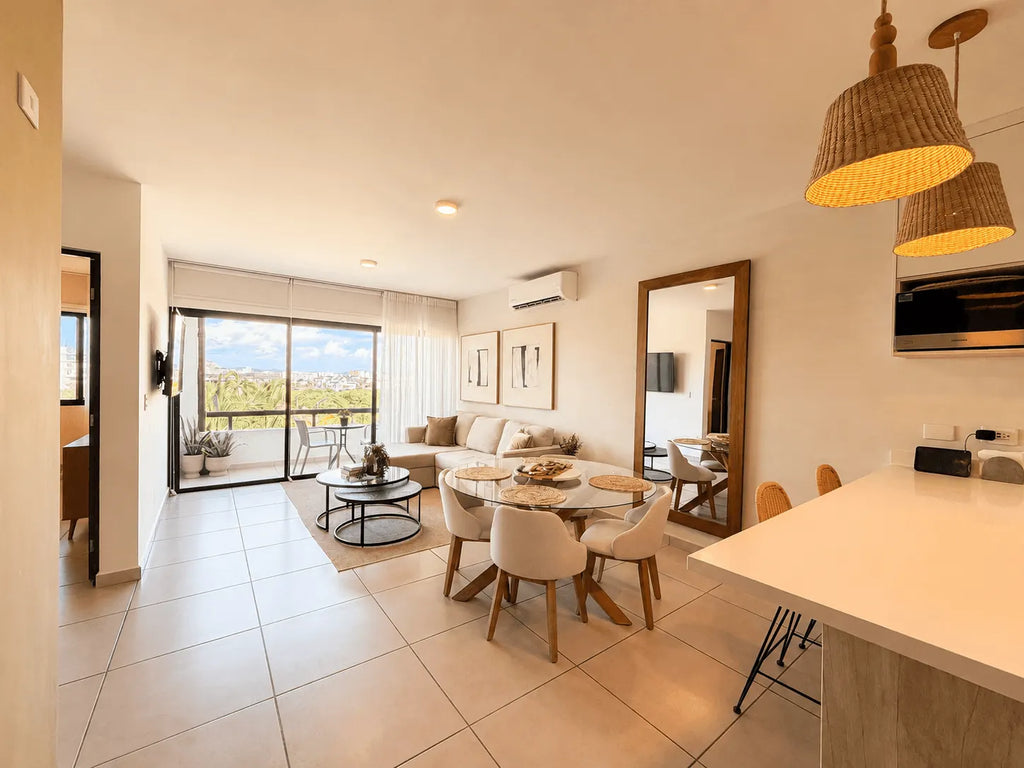 Sala comedor departamento en venta Palmilla Residencial Cerritos Mazatlán