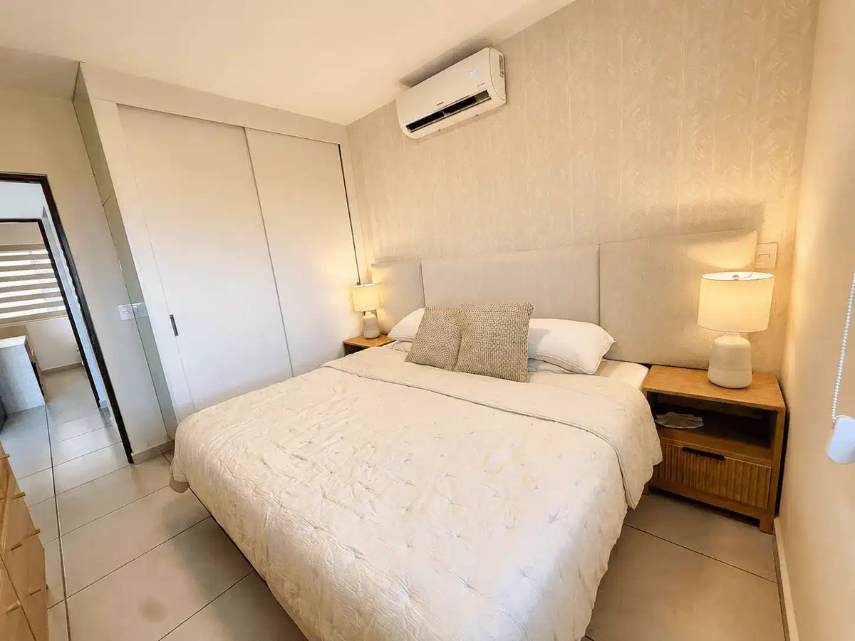 Recámara principal departamento en venta Cerritos Mazatlán